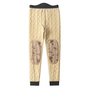 宜而爽男士羊毛保暖裤冬季加绒加厚大码东北防风护膝羊羔绒棉裤