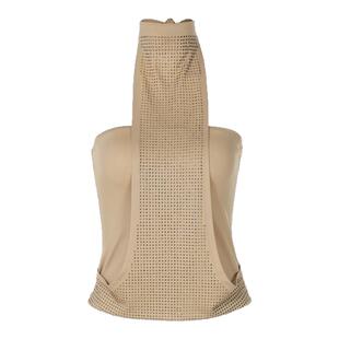 gusty街头美式辣妹烫钻挂脖吊带背心女复古y2k千禧风性感露背上衣