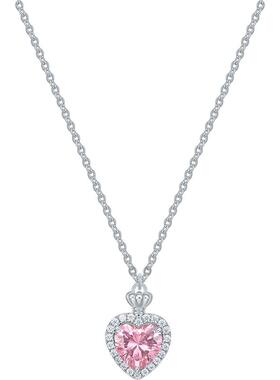 周六福项链女爱心链坠S925银时尚百搭高级感小众送女友节日礼物