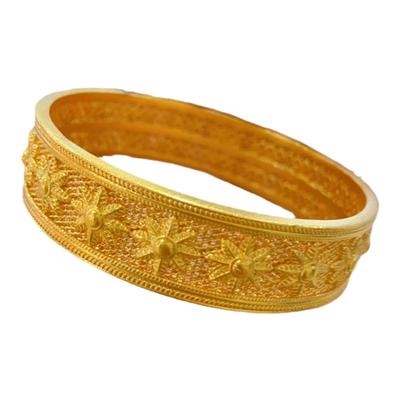 送闺蜜礼物金包银镂空花丝手镯