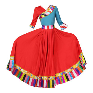 念凤阁2026年新款藏族舞蹈演出服女民族风大摆裙套装广场舞表演服