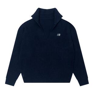 FDR官方店 V领坑条毛衣2025新款针织衫女设计感小众高级感秋冬