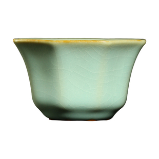 台湾省醇品雅集汝窑主人杯单杯仿古八方杯汝瓷陶瓷茶杯个人杯茶具