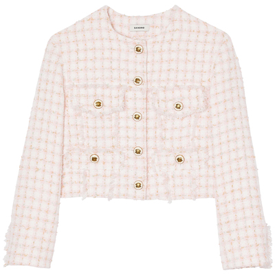 SANDRO粉色针织外套上衣