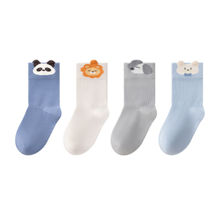 宝宝袜子纯棉a类春秋新生婴儿中筒袜秋冬款小腿袜男女童儿童棉袜
