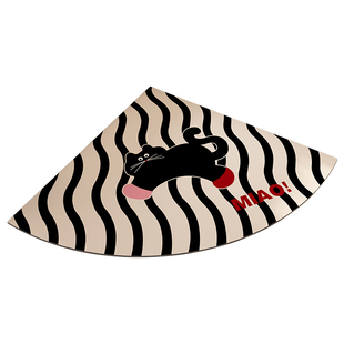 厨房专用地垫防滑吸油转角厨房垫硅藻泥吸水脚垫扇形网红耐脏地毯