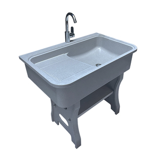 洗衣池石英石阳台家用带搓板石头洗衣盆一体成型水池户外庭院水槽