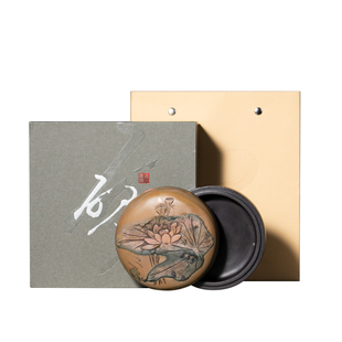 张小凤苴却砚带盖碗砚可研墨原石大师手作天然原石攀枝花墨条手工雕刻书法专用高档文房四宝精品砚台送礼