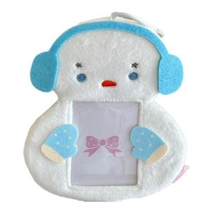 少女玩心原创粉色圣诞树雪人毛绒卡套ins拍立得校园小卡照片挂件