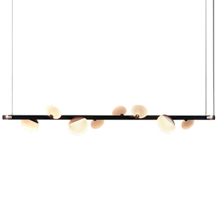 台湾艾舍人中式长条桌吊灯客厅餐灯玫瑰金轨道射灯阅读黑色无眩光