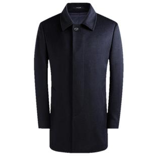 【羊绒桑蚕丝+鹅绒内胆】雅戈尔秋冬季新款男士翻领大衣保暖外套