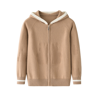 阿绒源纯羊绒儿童毛衣男女童带帽