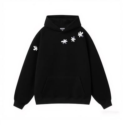 STA旗舰店美式潮牌纯棉重磅连帽卫衣男女秋冬季宽松黑色外套帽衫