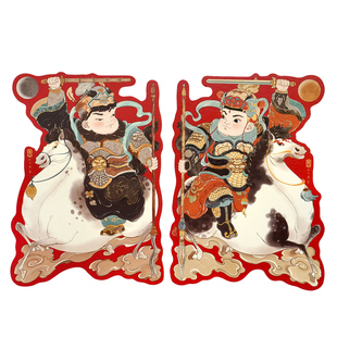 2026年马年门神贴纸新年春节年画国潮对联新年装饰贴创意大门门贴