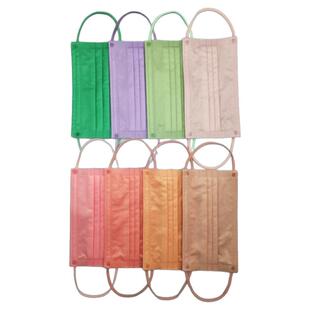 2025时尚口罩生机八色印花水刺布腮红可爱女生莫兰迪粉色蓝色绿色