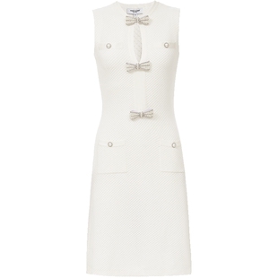 Vero Moda连衣裙女2026春季新款含绵羊毛无袖蝴蝶结小香风连衣裙