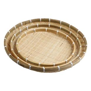 晾晒筐手工竹编制品收竹匾托盘纳竹制品农家洗菜装饰沥水簸箕筛子