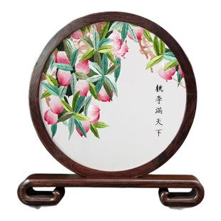 苏绣双面绣摆件刺绣非遗摆台特色教师节纪念礼物老师伴手礼送老外