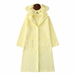 奶fufu布丁狗珊瑚绒睡裙女冬季玉桂狗保暖长袖家居服连帽睡袍睡衣