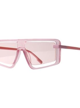 一片式连体镂空设计感UV400墨镜