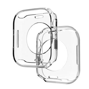 适用applewatch硅胶s11保护壳S9边框壳iwatchS8/7/6/5/se3代半包软壳41mm苹果手表表带s10透明防摔11保护套42
