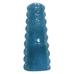 天然A货翡翠蓝绿竹节吊坠老坑蓝水节节高玉竹牌事业有成玉佩幸运