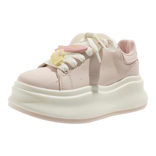 蓓尔厚底松糕小白鞋女超火增高休闲鞋新款2025爆款时尚气质女鞋