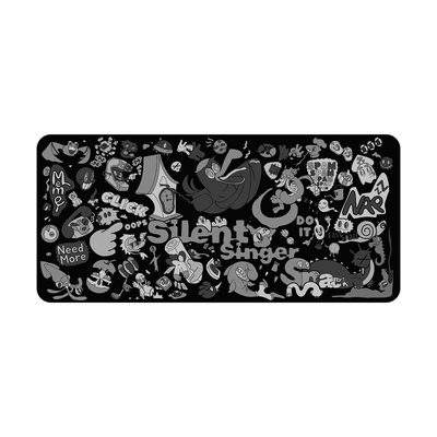 KBDfans涂鸦红黑暗黑系鼠标垫超大号桌垫客制机械键盘垫粗布游戏