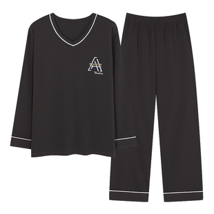 春秋季长袖睡衣套装全棉夏冬天纯棉男家居服青少年运动可外穿
