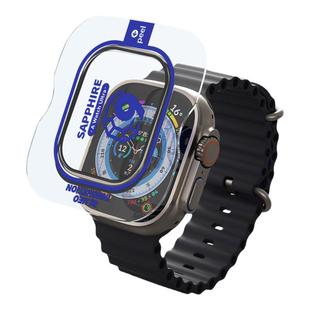 【蓝宝石】蓝猩适用applewatchUltra2苹果手表膜3钢化玻璃Ultra全屏覆盖表盘49mm钛合金边框一体保护壳iwatch