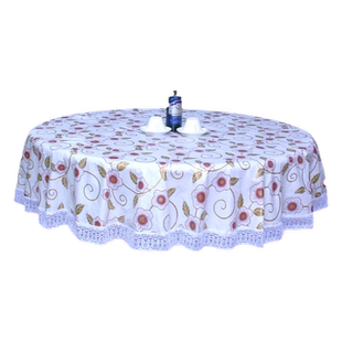 防水圆桌餐桌布家用酒店饭店塑料台布PVC防油防烫免洗桌垫高级感