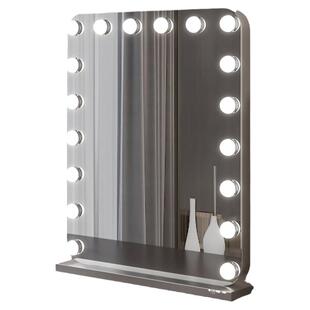 方形化妆镜补光台式桌面梳妆台镜子带灯智能led灯泡卧室家用大号