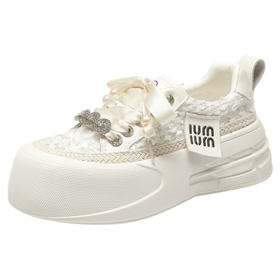 厚底小白鞋小香风女鞋休闲板鞋