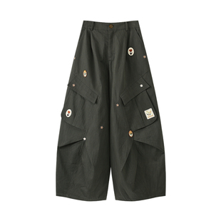 西町村屋设计感挺括工装裤2026春新款时尚都市系列长裤XHBA10014