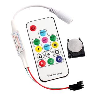 LED14键迷你幻彩灯带控制DC12V幻彩灯条RF无线射频灯带USB控制器