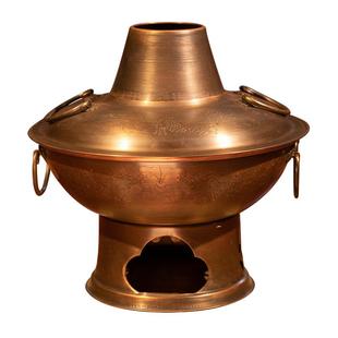 纯铜家用木炭铜火锅特厚复古老式火锅炉鸳鸯锅炭火锅铜暖锅老北京
