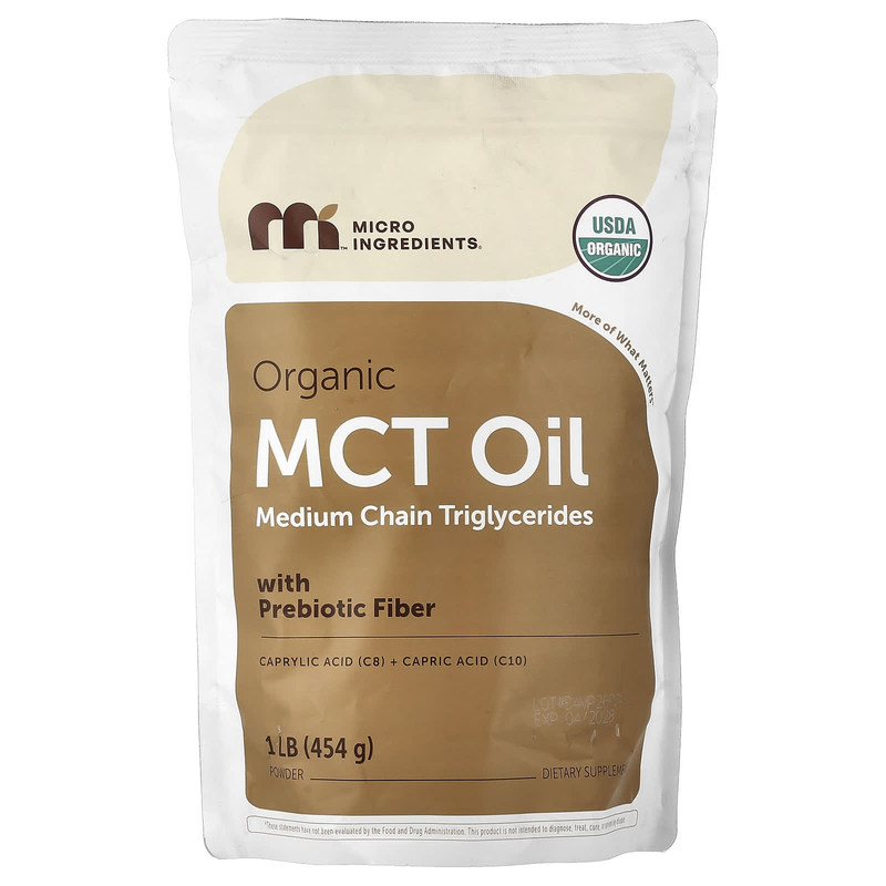Micro Ingredients,有机中链甘油三酯油粉,含益生元纤维,1 磅(
