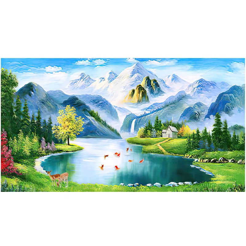 金山靠山客厅装饰画沙发背景墙山现代装饰画
