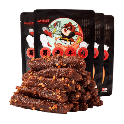 三只松鼠麻辣味牛肉条100g×4袋