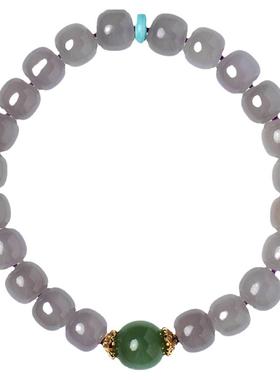 青海料烟青和田玉手串女饰品猫眼