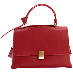 维洛芬红色手提包女真皮高级感喜妈妈婆婆日常可用礼物新娘结婚包