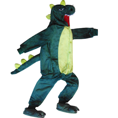 保暖加厚毛绒儿童连体睡衣恐龙款