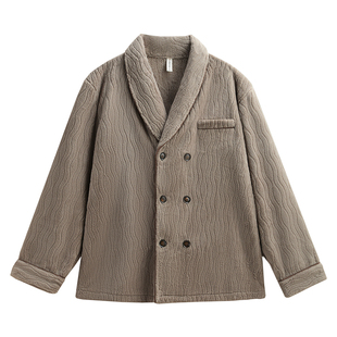 芬腾可安新中式男士珊瑚绒睡衣加绒加厚冬季法兰绒可外穿帅家居服