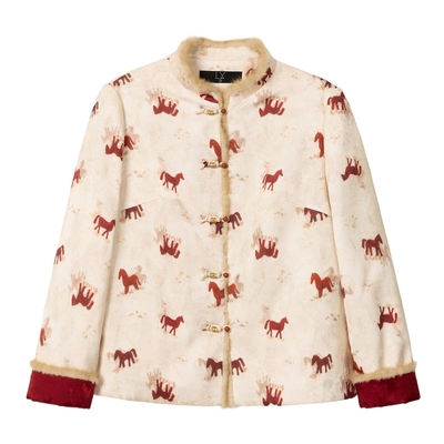 蓝语新中式羽绒服外套新年战袍