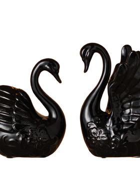 情侣天鹅摆件轻奢客厅装饰高级感