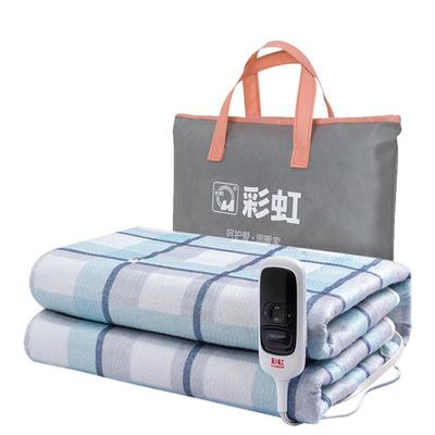 彩虹电热毯双人双控定时除螨安全