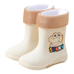 儿童雨鞋男孩冬季加绒保暖男童雨靴宝宝小孩女款胶鞋防滑水鞋女童