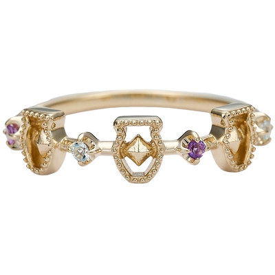 agete/阿卡朵【水瓶座】彩色宝石合金戒指