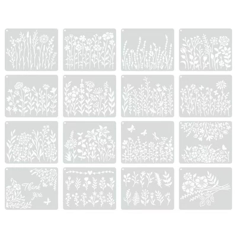 新版植物花园花卉镂空绘画模板 儿童学生画画涂鸦DIY素材装饰软尺