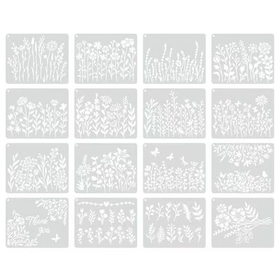 新版植物花园花卉镂空绘画模板 儿童学生画画涂鸦DIY素材装饰软尺